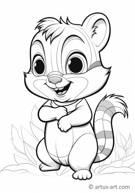 Page de coloriage de mignon écureuil